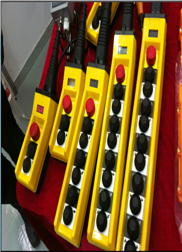Pendant control and push buttons of First Cranes crane control system